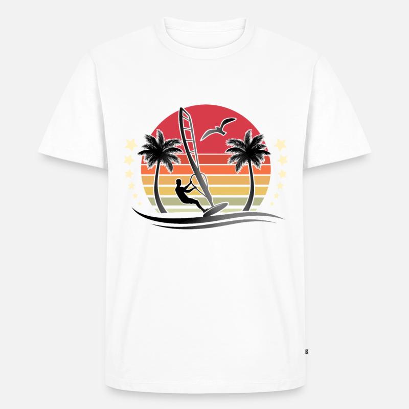 Windsurfen Windsurfer Windsurf - Männer Premium Bio T-Shirt - Weiß