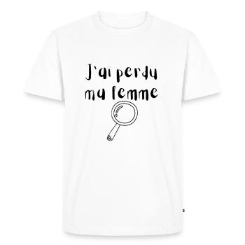 J'ai perdu ma femme - T-shirt Premium bio Homme - blanc - Devant - Nico (187cm)