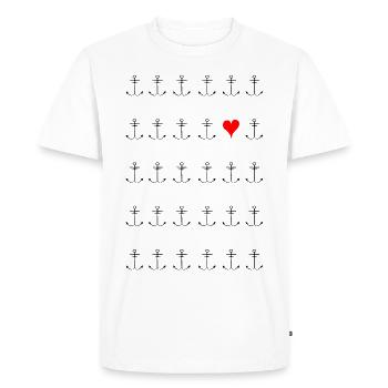 Beaucoup d’amour et encore d’ancre de bonheur en mer - T-shirt Premium bio Homme - blanc - Devant - Nico (187cm)