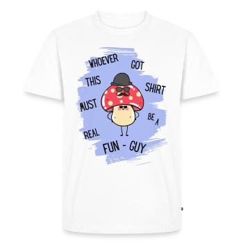 Mushroom shirt fun joke T shirt - Men's Premium Organic T-Shirt - white - Front - Nico (187cm)