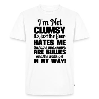 I'm Not Clumsy It's Floor Hates Me Tables Chairs - Men's Premium Organic T-Shirt - white - Front - Nico (187cm)
