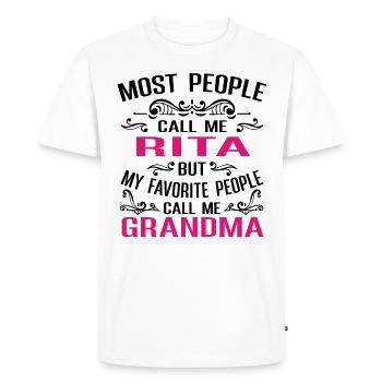 Rita Name Funny Personalized Grandma - Men's Premium Organic T-Shirt - white - Front - Nico (187cm)