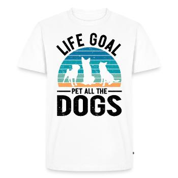 Life Goal Pet All The Dogs Funny Pet Dog Lover - Men's Premium Organic T-Shirt - white - Front - Nico (187cm)