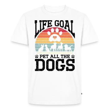 Life Goal Pet All The Dogs Funny Pet Dog Lover - Men's Premium Organic T-Shirt - white - Front - Nico (187cm)