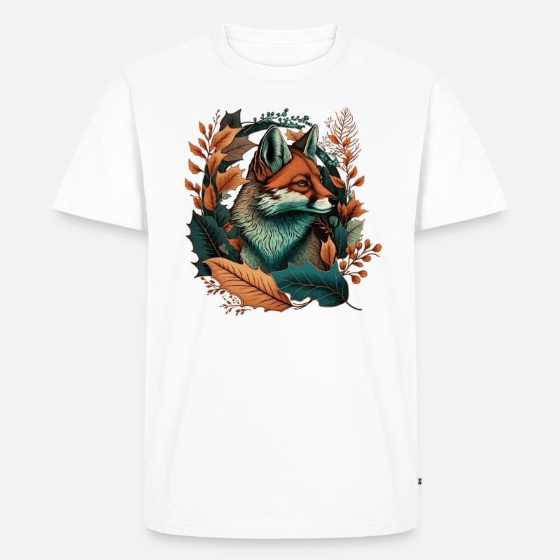 Fuchs Tattoo V2 Geschenk - Männer Premium Bio T-Shirt - Weiß