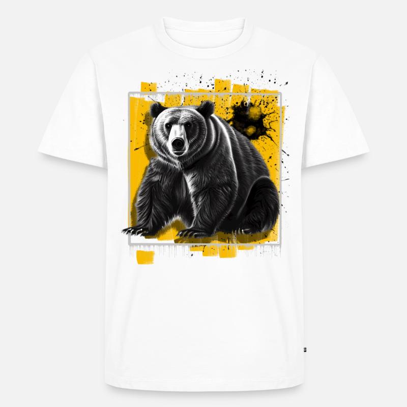 Bär - Männer Premium Bio T-Shirt - Weiß