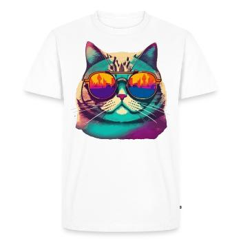 Funky fat Cat - T-shirt Premium bio Homme - blanc - Devant - Nico (187cm)