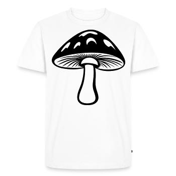 mushroom - Men's Premium Organic T-Shirt - white - Front - Nico (187cm)