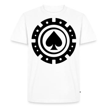Poker Chip - Men's Premium Organic T-Shirt - white - Front - Nico (187cm)