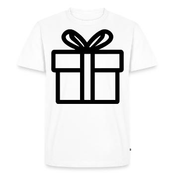 Boite icon de cadeau - T-shirt Premium bio Homme - blanc - Devant - Nico (187cm)