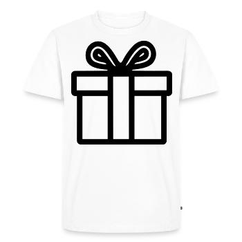 Boite icon de cadeau - T-shirt Premium bio Homme - blanc - Devant - Nico (187cm)