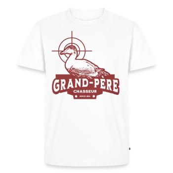 Grand-père chasseur ! - T-shirt Premium bio Homme - blanc - Devant - Nico (187cm)