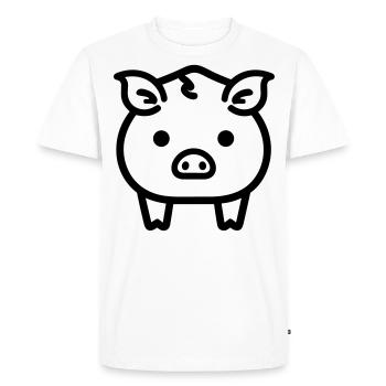 pig - Men's Premium Organic T-Shirt - white - Front - Nico (187cm)