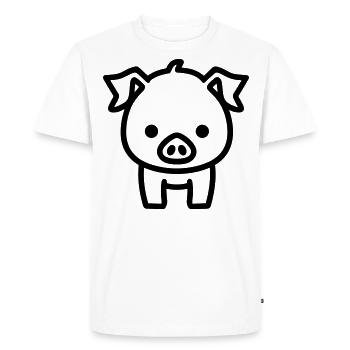 pig - Men's Premium Organic T-Shirt - white - Front - Nico (187cm)
