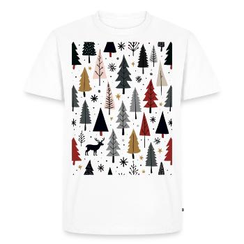 Éléments de Noël scandinaves et arbres d’hiver - T-shirt Premium bio Homme - blanc - Devant - Nico (187cm)
