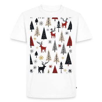 Éléments de Noël scandinaves et arbres d’hiver - T-shirt Premium bio Homme - blanc - Devant - Nico (187cm)