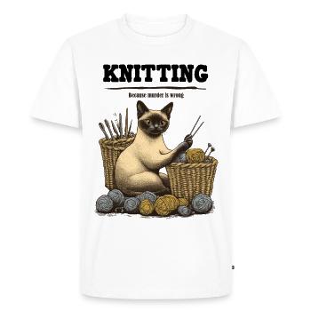 Knitting - Men's Premium Organic T-Shirt - white - Front - Nico (187cm)