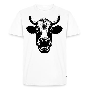 Grinning Cow - Men's Premium Organic T-Shirt - white - Front - Nico (187cm)