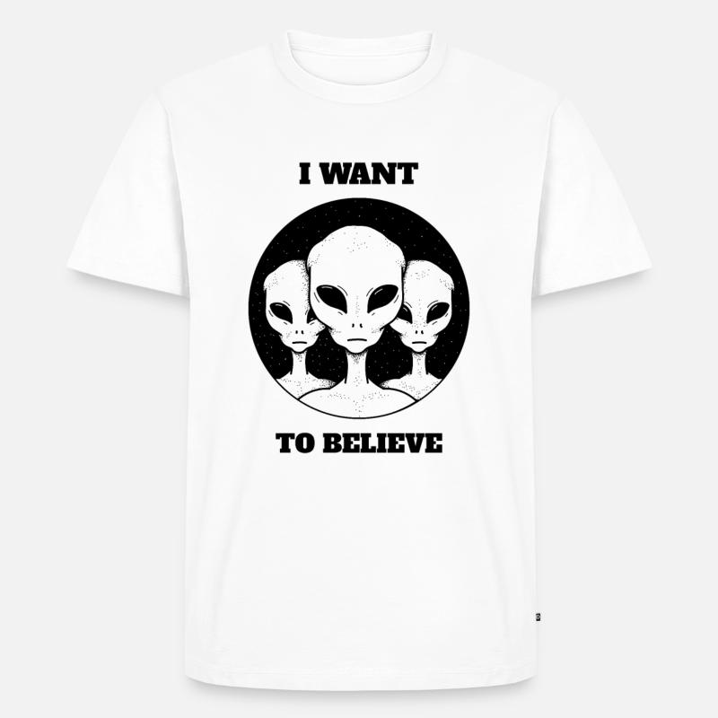 Alien - witziges TShirt - Männer Premium Bio T-Shirt - Weiß