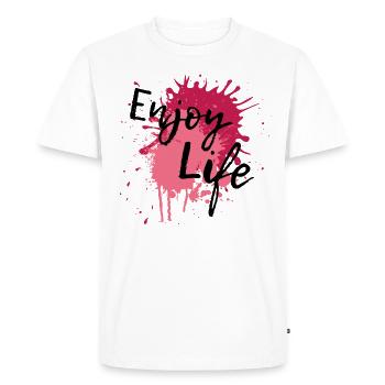 Splash Enjoy Life Red Pink Color Splash Gift - Men's Premium Organic T-Shirt - white - Front - Nico (187cm)