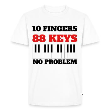 10 fingers 88 keys no problem ! Klavier Piano - T-shirt Premium bio Homme - blanc - Devant - Nico (187cm)