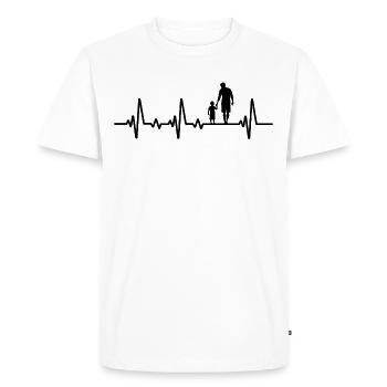 Père et fils battement de cœur cadeau papa fils - T-shirt Premium bio Homme - blanc - Devant - Nico (187cm)