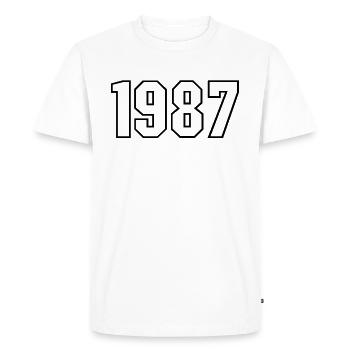 t-shirt born in 1987 - Men's Premium Organic T-Shirt - white - Front - Nico (187cm)