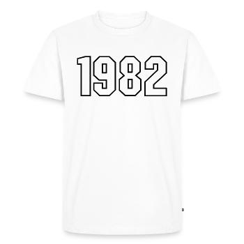T-shirt né en 1982 - T-shirt Premium bio Homme - blanc - Devant - Nico (187cm)