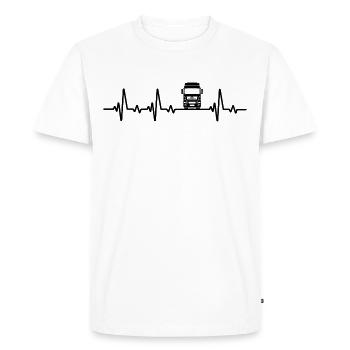 LKW Fahrer Herzschlag Truck Fernfahrer - Männer Premium Bio T-Shirt - Weiß - Vorne - Nico (187cm)