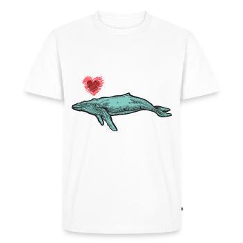 baleines mer poisson eau mer mer cachalot coeur - T-shirt Premium bio Homme - blanc - Devant - Nico (187cm)