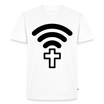 Connect Jésus Dieu Église Pèlerinage Pèlerinage - T-shirt Premium bio Homme - blanc - Devant - Nico (187cm)