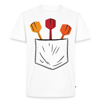 Retro Graphic Dart Player Darts Dartboard Bullseye - Men's Premium Organic T-Shirt - white - Front - Nico (187cm)