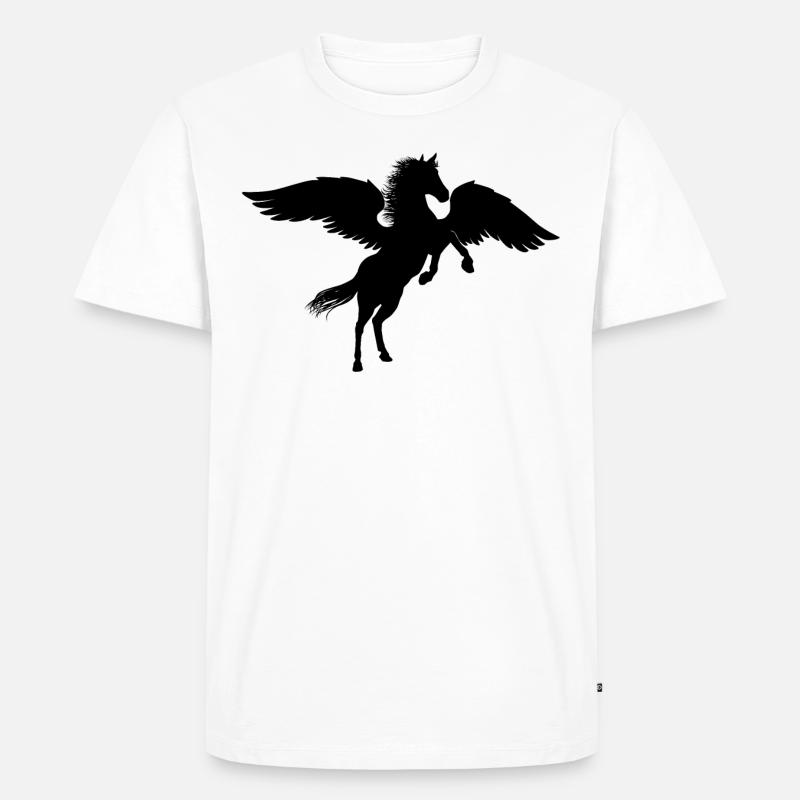 Schwarzes Pferd - Männer Premium Bio T-Shirt - Weiß