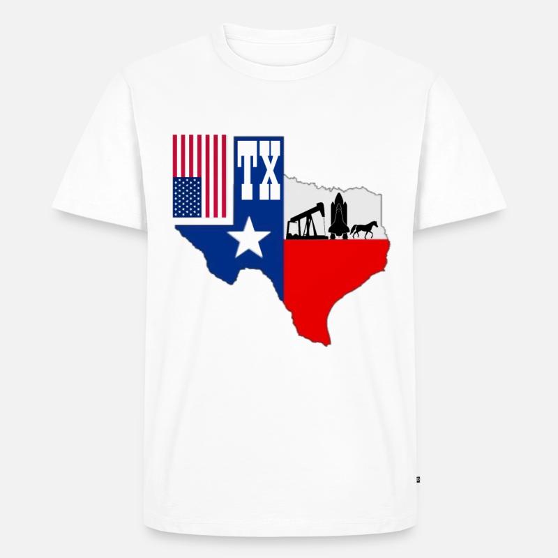 Texas - Männer Premium Bio T-Shirt - Weiß