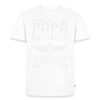 PAPA GUITARISTE 2 - T-shirt Premium bio Homme - blanc - Devant - Nico (187cm)