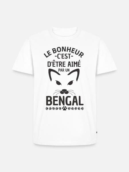 chat Bengal - T-shirt Premium bio Homme - blanc