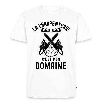 LA CHARPENTERIE C EST MON DOMAINE 1 - T-shirt Premium bio Homme - blanc - Devant - Nico (187cm)