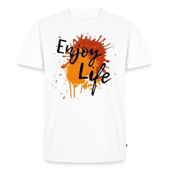 Splash Enjoy Life Red Orange Paint Splash Gift - Men's Premium Organic T-Shirt - white - Front - Nico (187cm)