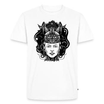 fille loup - T-shirt Premium bio Homme - blanc - Devant - Nico (187cm)