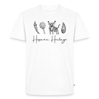 Hispanic Heritage Spanish lettering Carrida - Men's Premium Organic T-Shirt - white - Front - Nico (187cm)