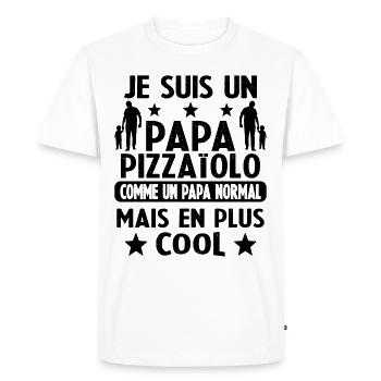 je suis un papa pizzaiolo cadeau pizzaiolo humour - T-shirt Premium bio Homme - blanc - Devant - Nico (187cm)