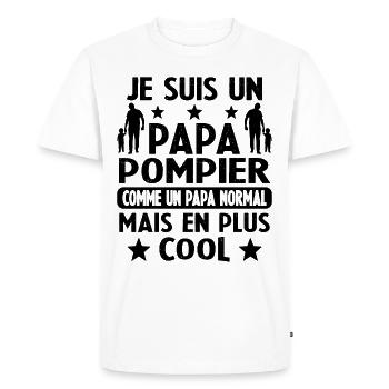 Je Suis Un Papa Pompier Humour Cadeau Papa Pompier - T-shirt Premium bio Homme - blanc - Devant - Nico (187cm)