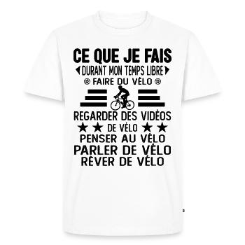 Ce Que Je Fais Pendant Mon Temps Libre Vélo - T-shirt Premium bio Homme - blanc - Devant - Nico (187cm)