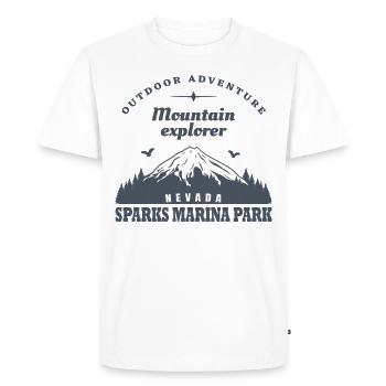 Sparks Marina Park Nevada Mountain Explorer - Men's Premium Organic T-Shirt - white - Front - Nico (187cm)