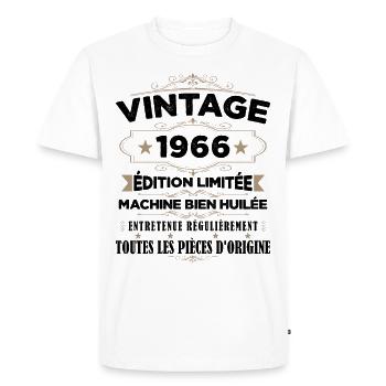 Vintage 1966 Édition Limitée - T-shirt Premium bio Homme - blanc - Devant - Nico (187cm)