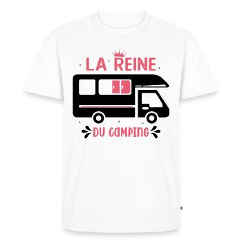La Reine Du Camping Campeuse - T-shirt Premium bio Homme - blanc - Devant - Nico (187cm)