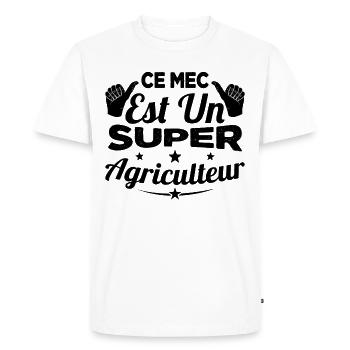 Ce Mec est Un Super Agriculteur Cadeau Humour - T-shirt Premium bio Homme - blanc - Devant - Nico (187cm)
