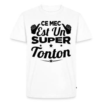 Cadeau Ce Mec Est Un Super Tonton Oncle - T-shirt Premium bio Homme - blanc - Devant - Nico (187cm)