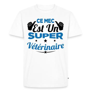 Humour Ce Mec Est Un Super Vétérinaire - T-shirt Premium bio Homme - blanc - Devant - Nico (187cm)