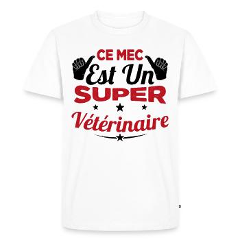 Humour Ce Mec Est Un Super Vétérinaire - T-shirt Premium bio Homme - blanc - Devant - Nico (187cm)